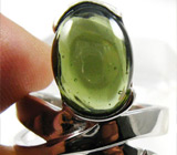 Кольцо с отличным шлифованным молдавитом Серебро 925