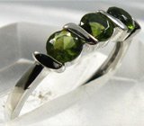 Кольцо с тремя молдавитами Серебро 925