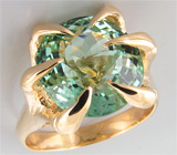 Кольцо с параиба турмалином высокой чистоты Золото