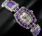 Часы с аметистами Серебро 925