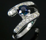 Изящное кольцо с синим сапфиром высокой чистоты Серебро 925