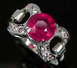 Кольцо с красным и розовыми сапфирами Серебро 925