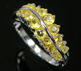 Кольцо с золотисто-желтыми сапфирами Серебро 925
