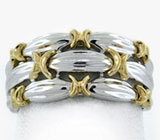 Оригинальное кольцо из желтого и белого золота Золото