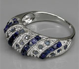 Оригинальное кольцо с сапфирами Серебро 925