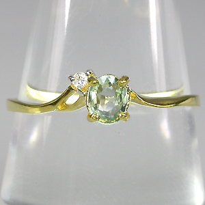Кольцо из коллекции "Mia" с зеленым сапфиром