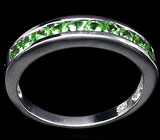 Изящное кольцо с цаворитами гранатами Серебро 925