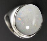 Кольцо с крупным белым solid опалом Серебро 925