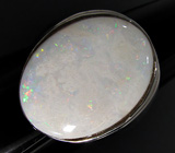 Кольцо с крупным белым solid опалом Серебро 925