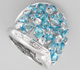 Широкое кольцо из коллекции "Sunshine" с топазами Серебро 925