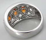 Широкое кольцо из коллекции "Sunshine" с сапфирами Серебро 925