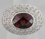 Высокое кольцо из коллекции «Sunshine» с гранатом Серебро 925