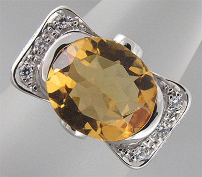 Кольцо из коллекции "Sunshine" с золотистым цитрином