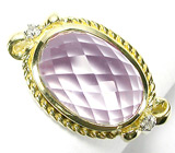 Кольцо с розовым аметистом и бриллиантами Золото