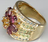 Широкое кольцо из коллекции "Mia" с самоцветами Серебро 925