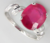 Кольцо из коллекции "Sunshine" с крупным розовым сапфиром Серебро 925