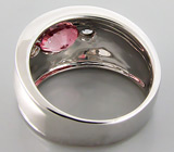 Кольцо с розовым турмалином и сапфирами Серебро 925