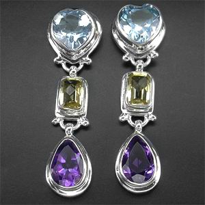 Серьги с самоцветами