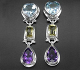 Серьги с самоцветами Серебро 925