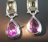 Серьги с самоцветами Серебро 925