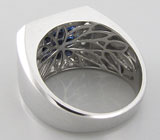 Перстень с синими сапфирами Серебро 925