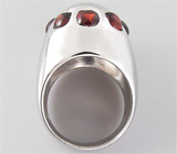 Фантастическое кольцо с гранатами авторской огранки Серебро 925