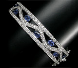 Элегантный браслет с синими сапфирами Серебро 925