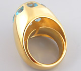 Фантастическое кольцо с топазами авторской огранки Серебро 925
