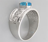 Кольцо из коллекции "Sunshine" с ярким голубым топазом Серебро 925
