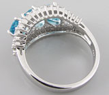 Кольцо из коллекции «Sunshine» с голубыми топазами Серебро 925