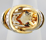 Кольцо из коллекции "Sunshine" с золотистым цитрином Серебро 925