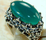 Кольцо с насыщенно-зеленым агатом Серебро 925