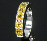 Стильное кольцо с желтыми сапфирами Серебро 925