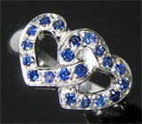 Прелестное кольцо с васильковыми сапфирами Серебро 925