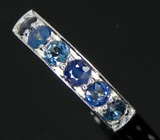 Стильное кольцо с синими сапфирами Серебро 925