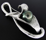 Брошь/кулон с цветной жемчужиной Серебро 925