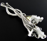 Брошь/кулон с цветным и золотистым жемчугом Серебро 925