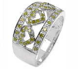 Кольцо с желтыми бриллиантами Серебро 925