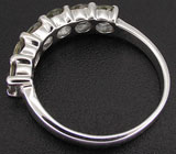 Стильное кольцо с платиново-зелеными сапфирами Серебро 925