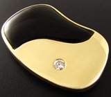 Кулон-слайдер с ониксом и бриллиантом высоких характеристик Золото