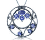 Прелестный кулон с танзанитами Серебро 925