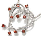 Симпатичный кулон с гранатами Серебро 925