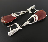 Серьги с ограненным агатом Серебро 925