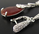 Серьги с ограненным агатом Серебро 925