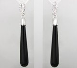 Серьги с ониксом Серебро 925