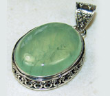 Кулон с пастельно-зеленым пренитом Серебро 925