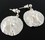 Серьги из текстурного серебра Серебро 925