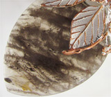 Кулон с турмалиновым кварцем и цветной жемчужиной на шнуре Серебро 925