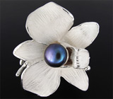 Кольцо-цветок с жемчужиной Серебро 925