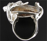 Кольцо с друзой агата и гранатами Серебро 925